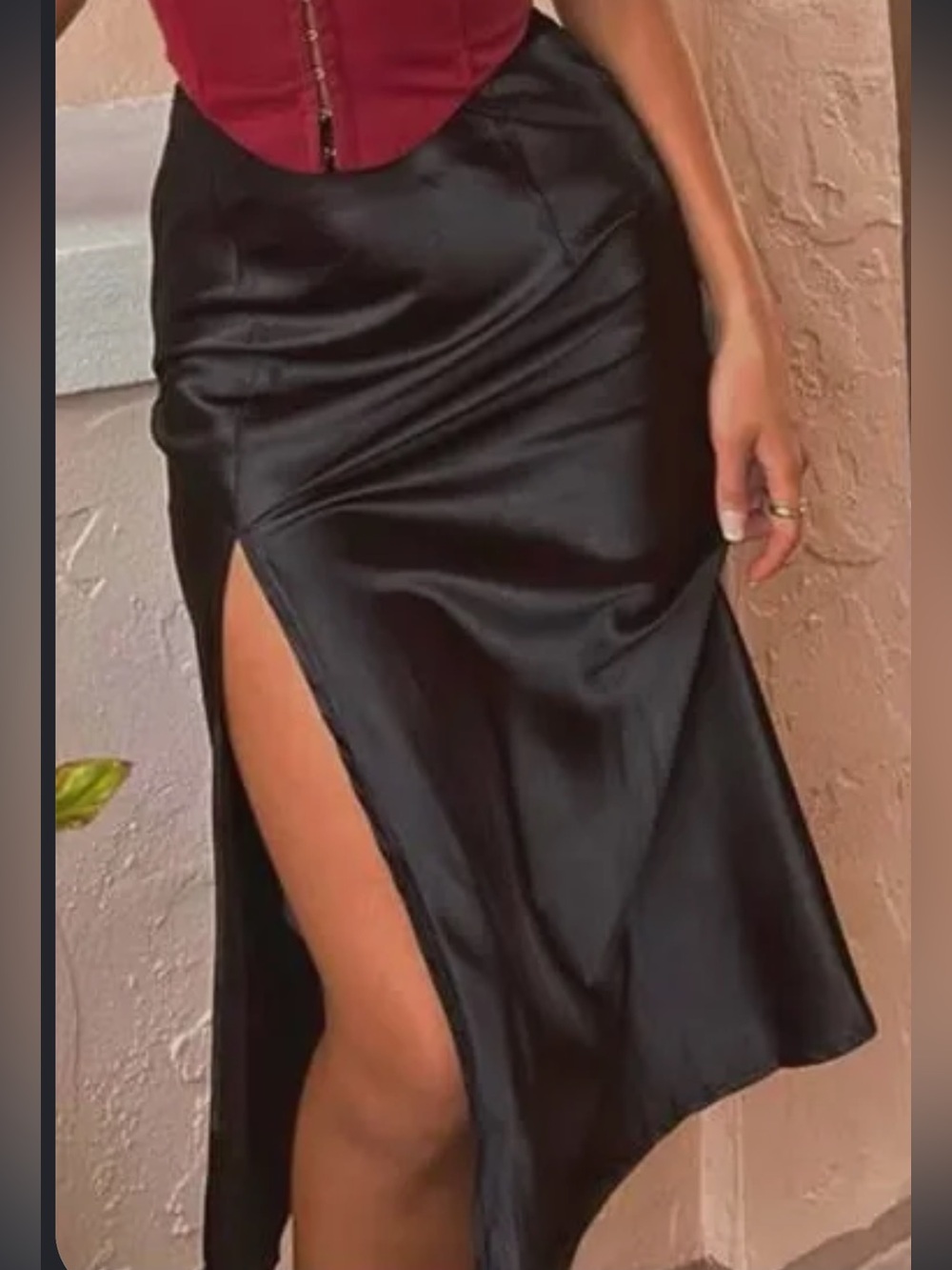 Princess Polly Black Satin Midi Skirt (never worn)